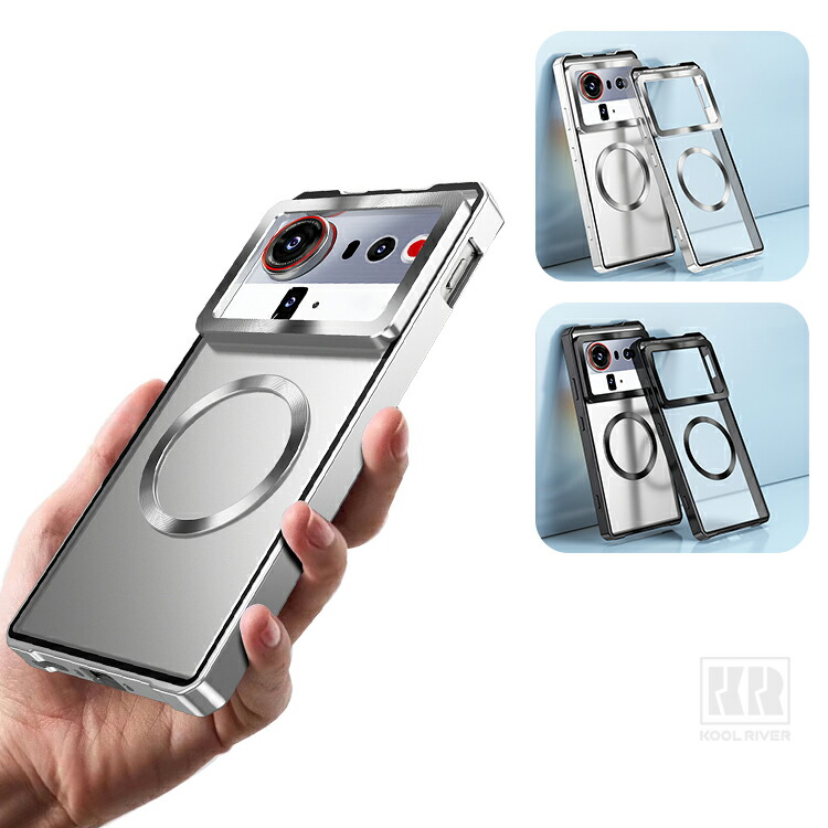 Insta Nubia Z80 Ultra�Ή� �o���p�[ �P�[�X �J�o�[ �A���~ �w�ʃ}�b�g������ �w�ʃp�l���t�� Qi�[�d ���C�����X�[�d �Ή� ���������� ZTE �k�r�A Z80