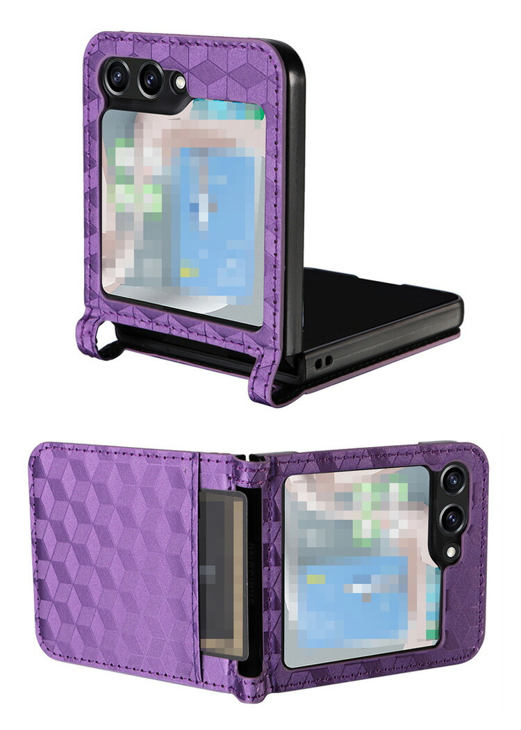UN3D スマホカバー(マルチケースタイプ) Galaxy Z Flip6 ケース カバー 折りたたみ型 幾何学模様 PU