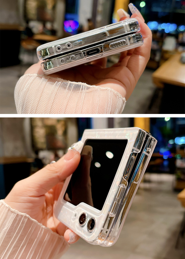 Galaxy Z Flip6 ケース / カバー 折りたたみ型 貝殻風模様