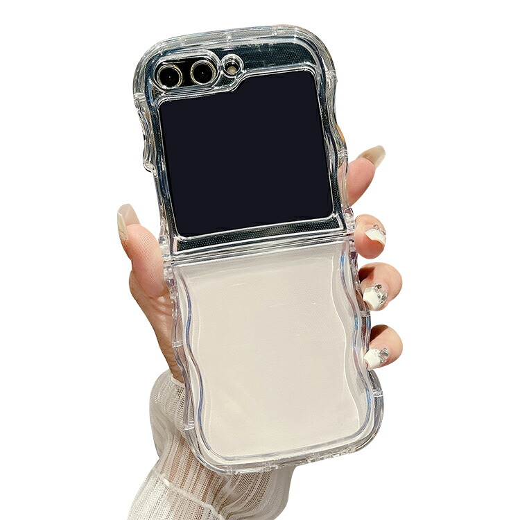 Galaxy Z Flip6 �N���A �P�[�X �ϏՌ� �J�o�[ �܂肽���݌^ �g�� �N���A ���� TPU+�v���X�`�b�N �V���v�� Samsung �T���X�� �M�����N�V�[ Z �t���b�v6