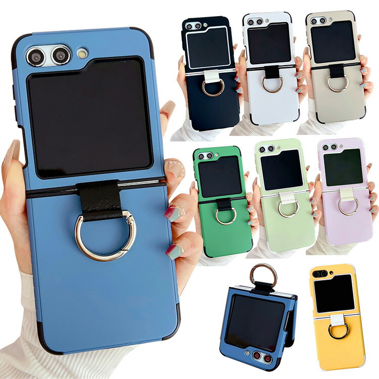 Galaxy Z Flip6 �ϏՌ� �P�[�X �J�o�[ �܂肽���݌^ 2�d�\�� �v���X�`�b�N ��̌^�����O�t�� �Ў葀�� �n�[�h�P�[�X ���킢�� �V���v�� Samsung �T���X��