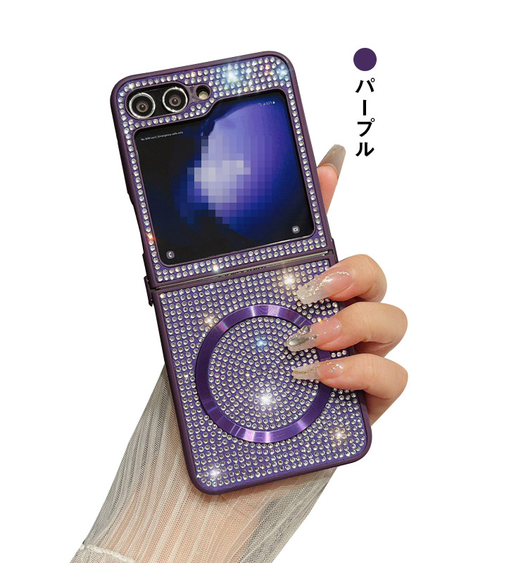 Galaxy Z Flip6 ケース カバー 折りたたみ型 Qi充電 ワイヤレス充電