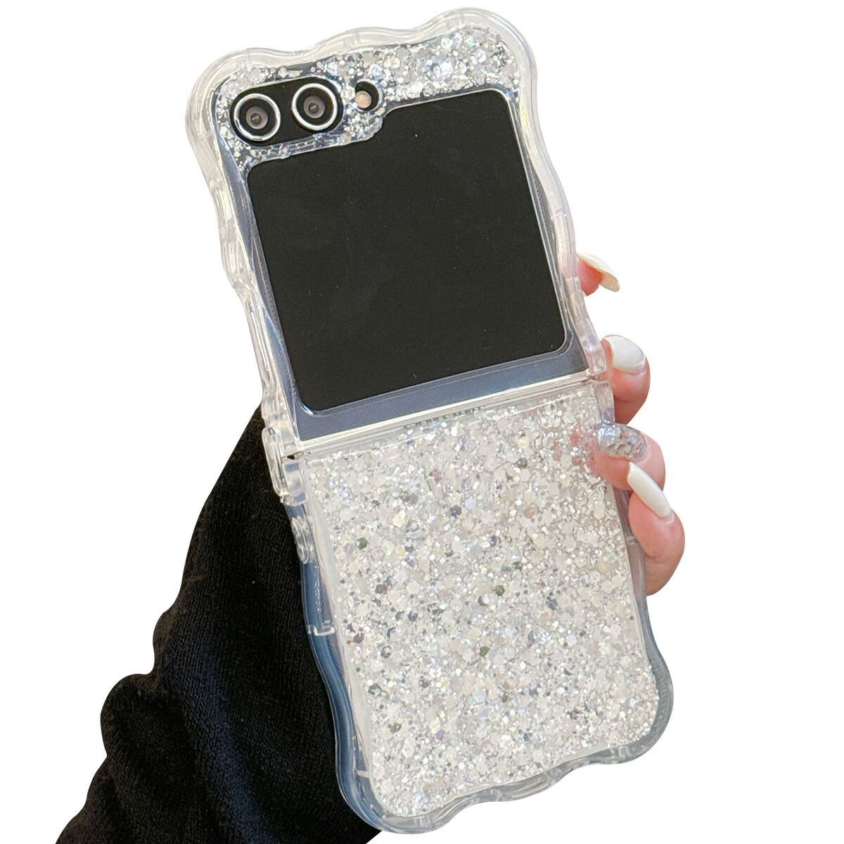 Galaxy Z Flip6 �P�[�X �ϏՌ� �J�o�[ �g�� ���킢�� ���炫�� �G���K���g ���f�B�[�X �n�[�h�P�[�X �v���X�`�b�N �X�g���b�v�� Samsung �T���X��