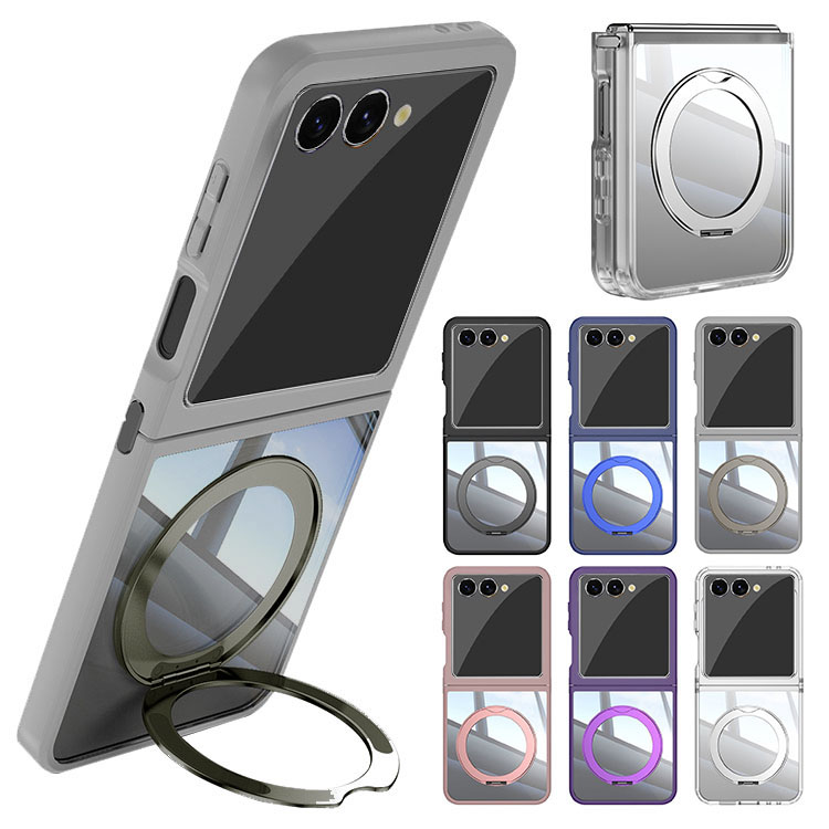 Galaxy Z Flip7 �P�[�X �J�o�[ �N���A �w�ʓ��� �܂肽���݌^ TPU +�v���X�`�b�N ��̌^�X�}�z�����O�t�� �X�^���h�@�\ Samsung �T���X�� �M�����N�V�[ Z