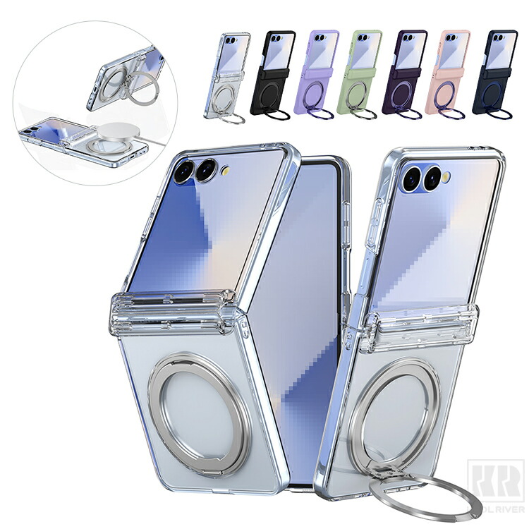 Galaxy Z Flip8 �P�[�X �N���A �J�o�[ �ϏՌ� ���� �܂肽���݌^ Qi�[�d ���C�����X�[�d �Ή� �����^�����O�t�� �X�^���h�@�\ �V���v�� Samsung �T���X��