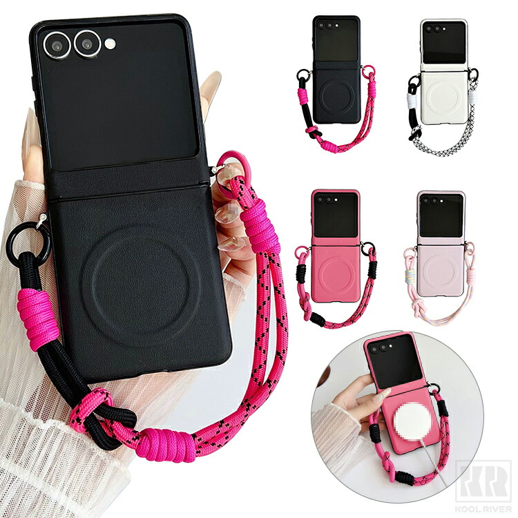 Galaxy Z Flip8 �ϏՌ� �P�[�X �J�o�[ �܂肽���݌^ PU���U�[ ������ �x���g �n���h�X�g���b�v �����h�~�x���g Qi�[�d ���C�����X�[�d �Ή� �q���W�ی�