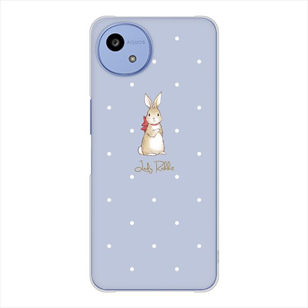�A�N�I�X wish5 A502SH �n�[�h�P�[�X �J�o�[ SC964 Lady Rabbit �u���[�O���[ �f�ރN���A UV���