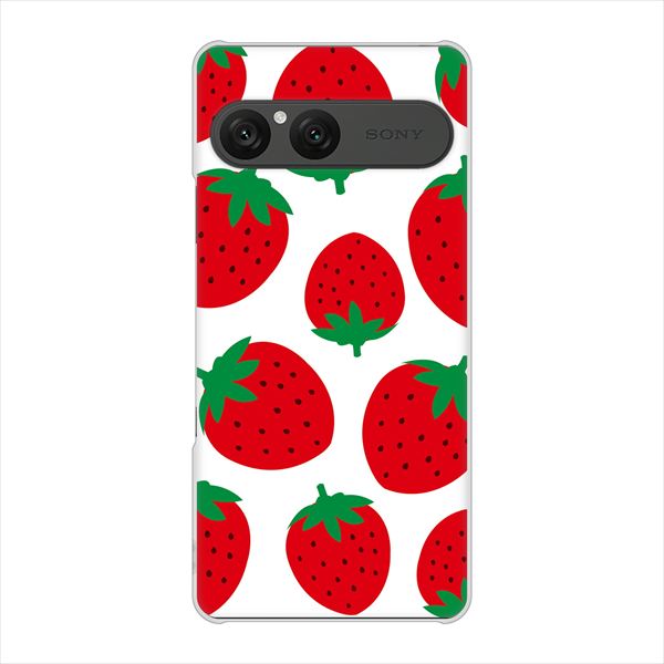 Xperia10VII A502SO ハードケース カバー SC818 大きいイチゴ模様