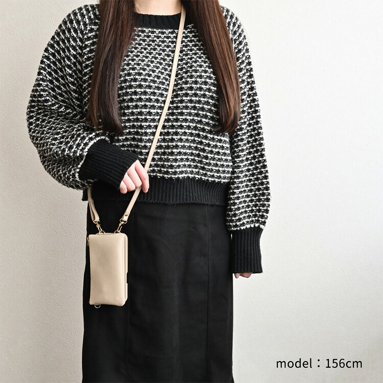 全機種対応 スマホケース 回転式 ロングファスナーポーチ付 ショルダー