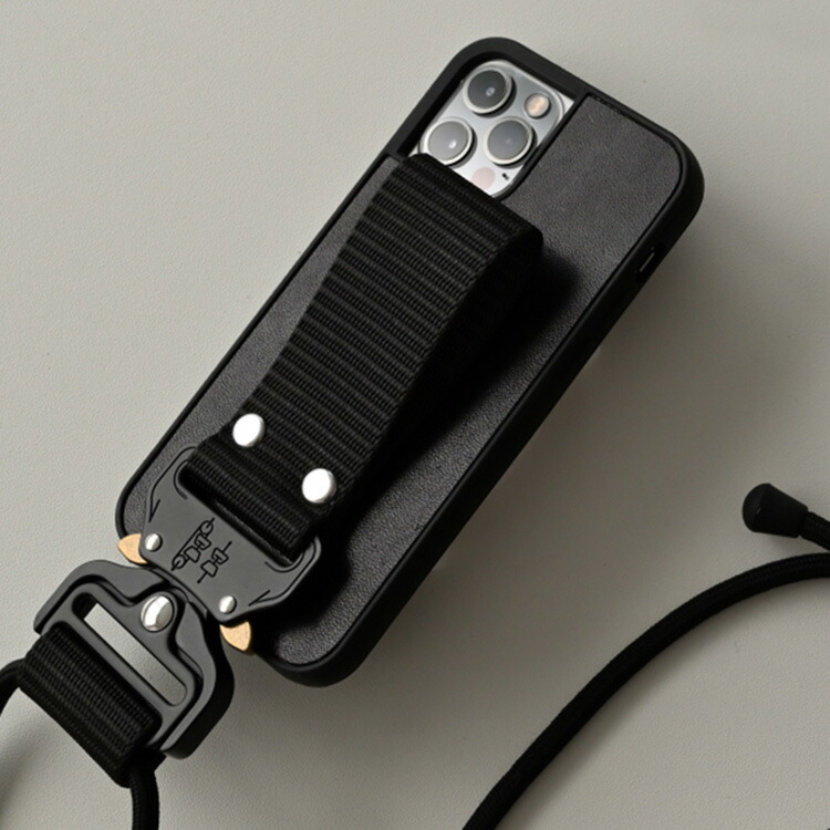 iPhone限定 TPU スマホケース スマホストラップ 簡単着脱 スマホ