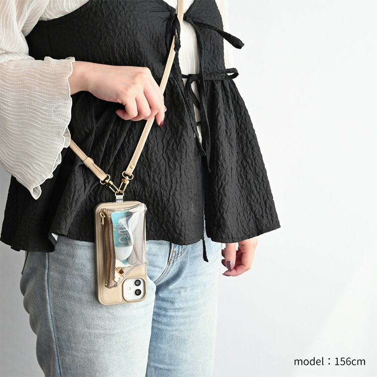 多機種対応 スマホケース カラーリアケース 付け替え式 クリアポーチ