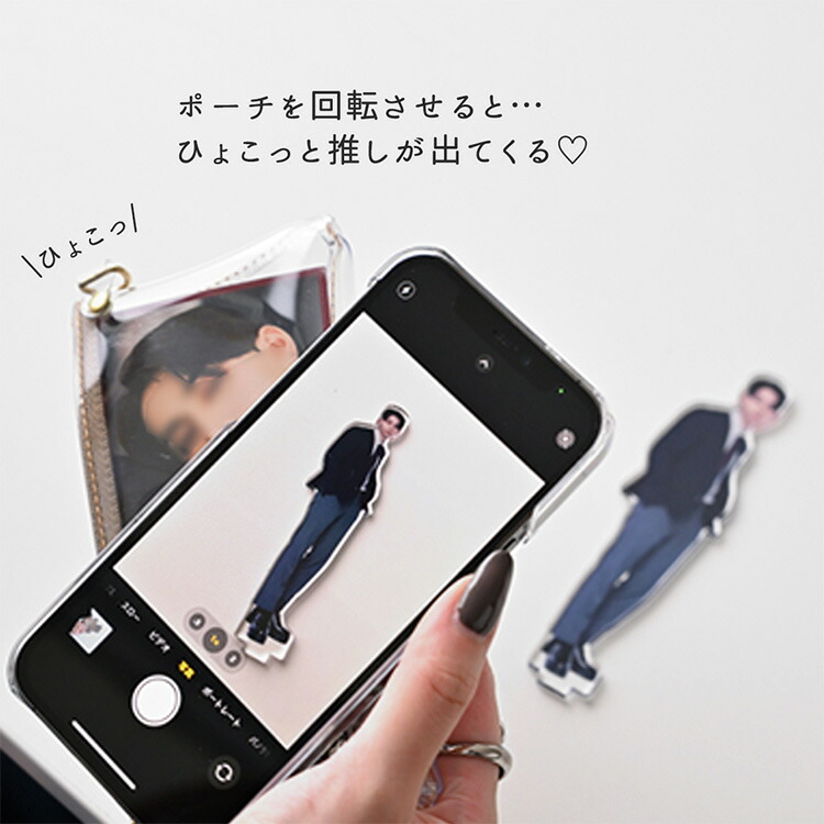 全機種対応 スマホケース 回転式 ロングファスナーポーチ クリア クリアストラップ付 PVC スマホショルダー ストラップセット iPhone メール便送料無料｜keitaijiman｜09