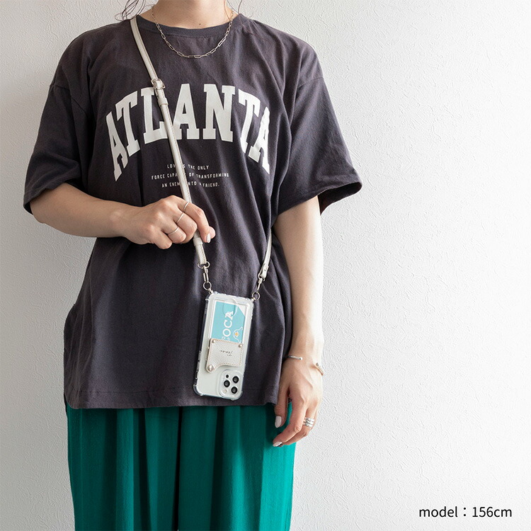 iPhone限定 スマホショルダー TPUクリアケース フラップタイプ