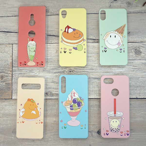 ズパゲッティ ジェルケース スプレーケース ニコちゃん スマホケース ハードケース 全機種対応 ニコちゃん スマイル スイーツ