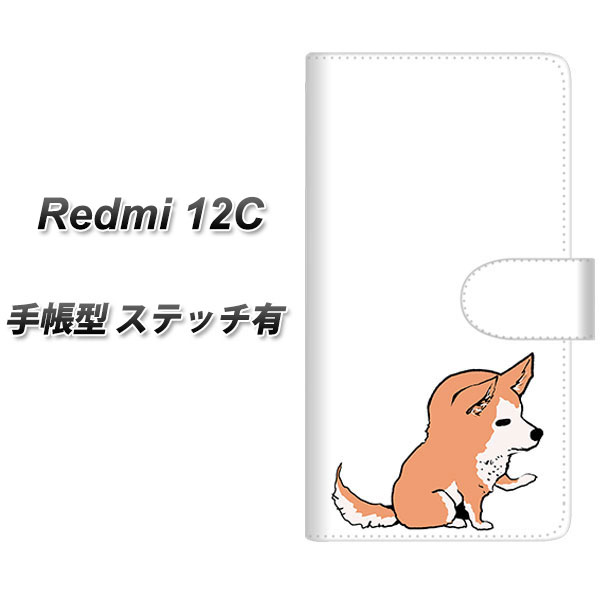 �V���I�~ Redmi 12C �蒠�^ �X�}�z�P�[�X �y�X�e�b�`�^�C�v�z YJ176 �� Dog �Č� ���킢�� UV��� ���J��