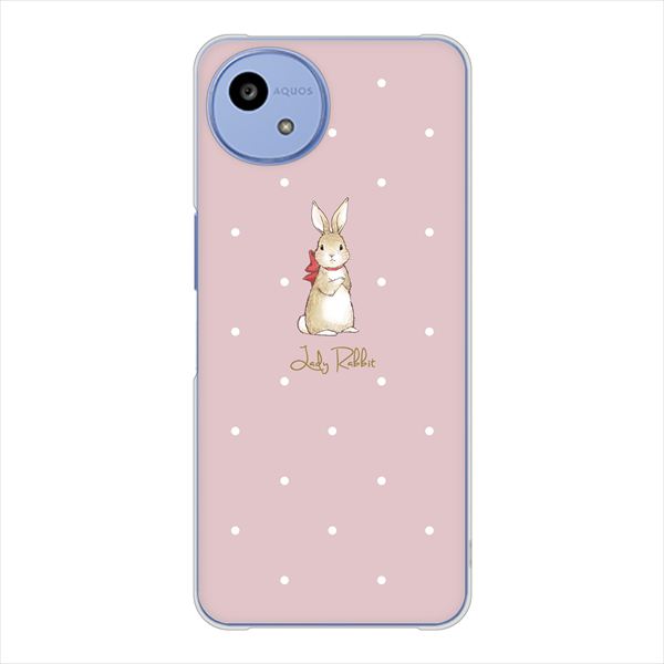 �A�N�I�X wish5 SH-52F �n�[�h�P�[�X �J�o�[ SC962 Lady Rabbit �x�[�W���s���N �f�ރN���A UV���