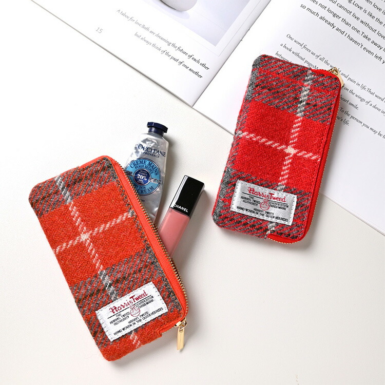 ファスナーポーチ ハリスツイード Harris Tweed マルチポーチ 小銭入れ