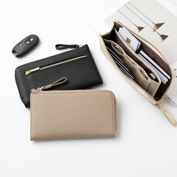 長財布 L字ファスナー ロングウォレット 本革 ニュアンス 財布 薄型