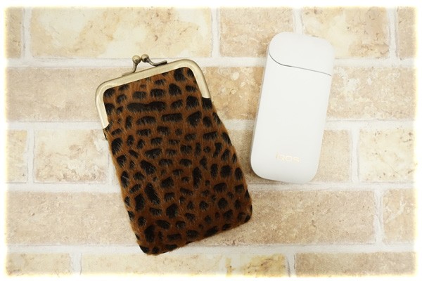 アイコス ケース がま口 ポーチ ヒョウ柄 レオパード iQOSケース 新型