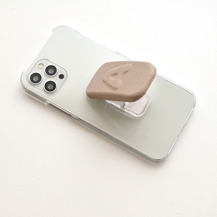 イニシャル入り スマホスタンド 全機種対応 クリアケース付 ころん