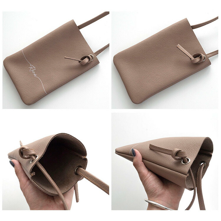 スマホポシェット 本革 シュリンクレザー 名入れ 姫路レザー 革 レザー