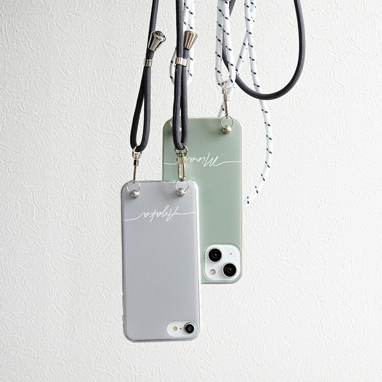全機種対応 スマホショルダー ハードケース ショルダーストラップ付
