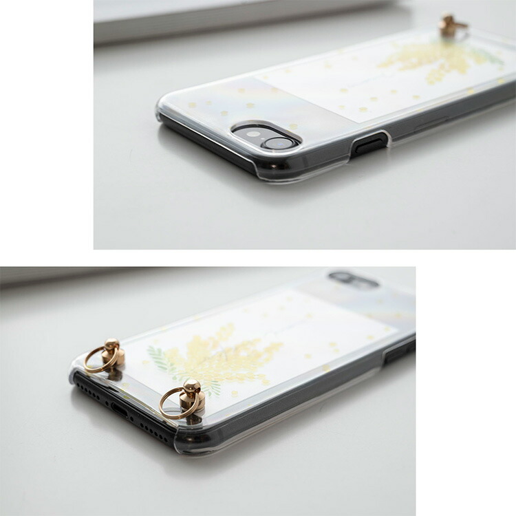 スマホケース 全機種対応 ハードケース HMストラップ付 ミモザ スマホ
