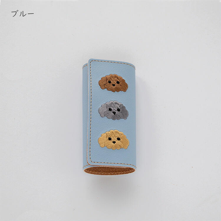 トールペイント♥トイプードルキーケース♥シルバートイプードルバック poodle-keycase01.jpg