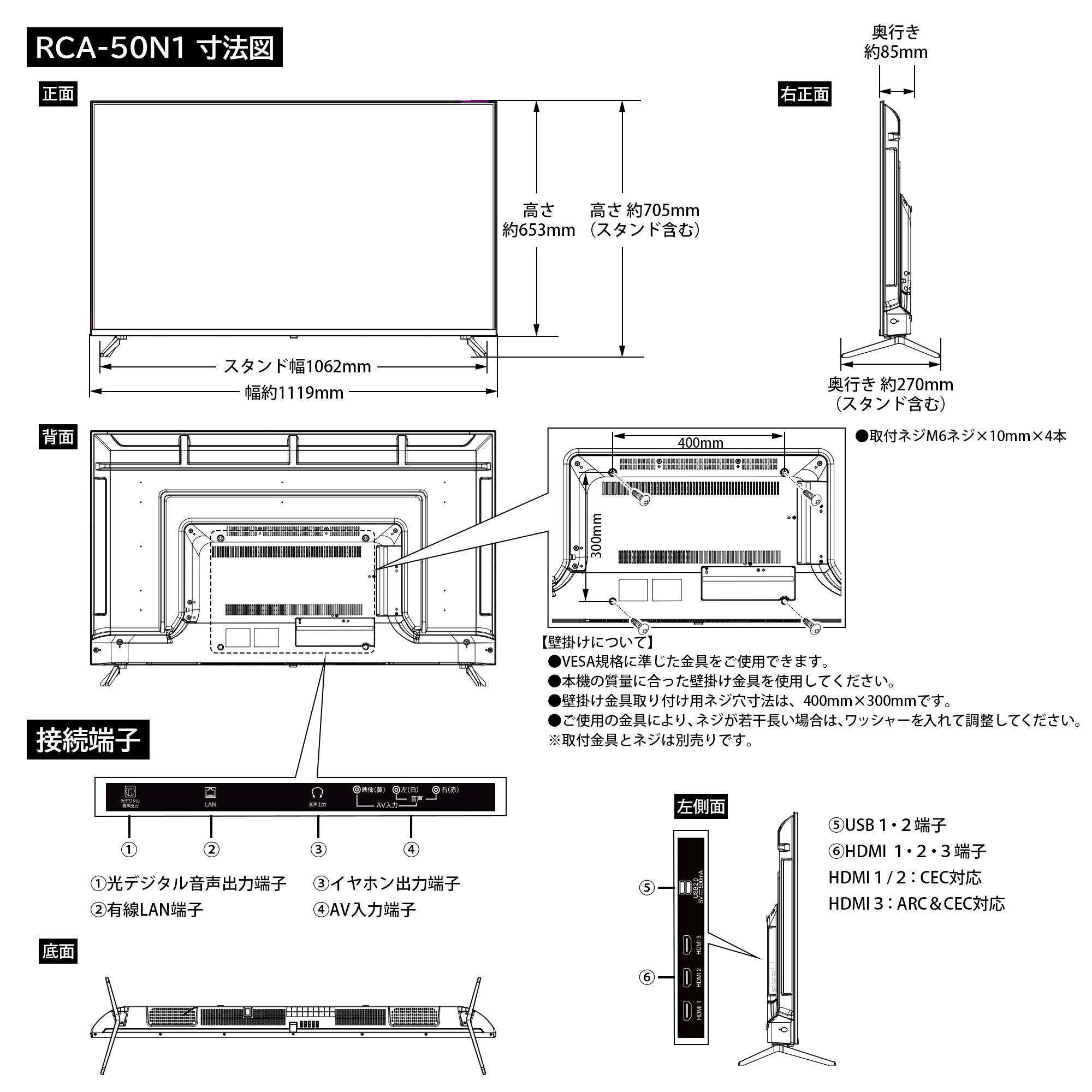 RCA 公式 チューナーレス テレビ 50インチ チューナーレスTV 50型 4K 