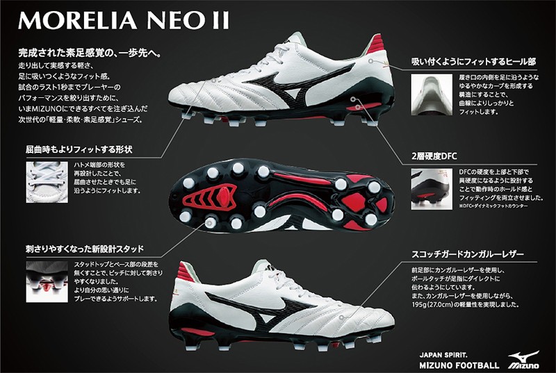 モレリア NEO 2 レッド×ブラック 【MIZUNO|ミズノ】サッカースパイク