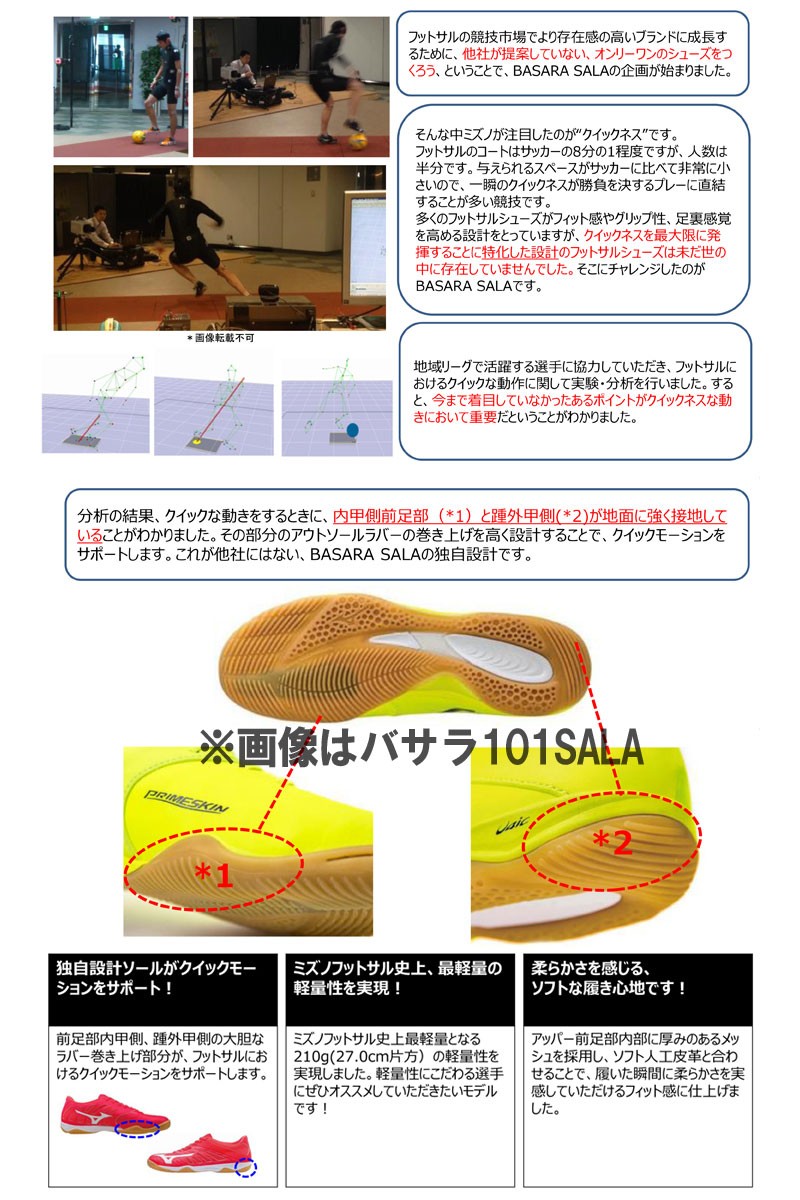 ミズノ バサラ 26.5㎝／フットサルシューズ ミズノサッカースパイク 『バサラ』シリーズ