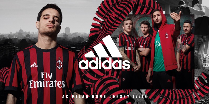 adidas ACミラン 17-18 ホーム 半袖オーセンティック