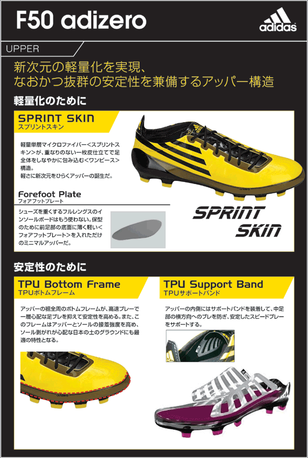 adidas F50 アディゼロ TRX HG LEA カメレオンパープル×ホワイト