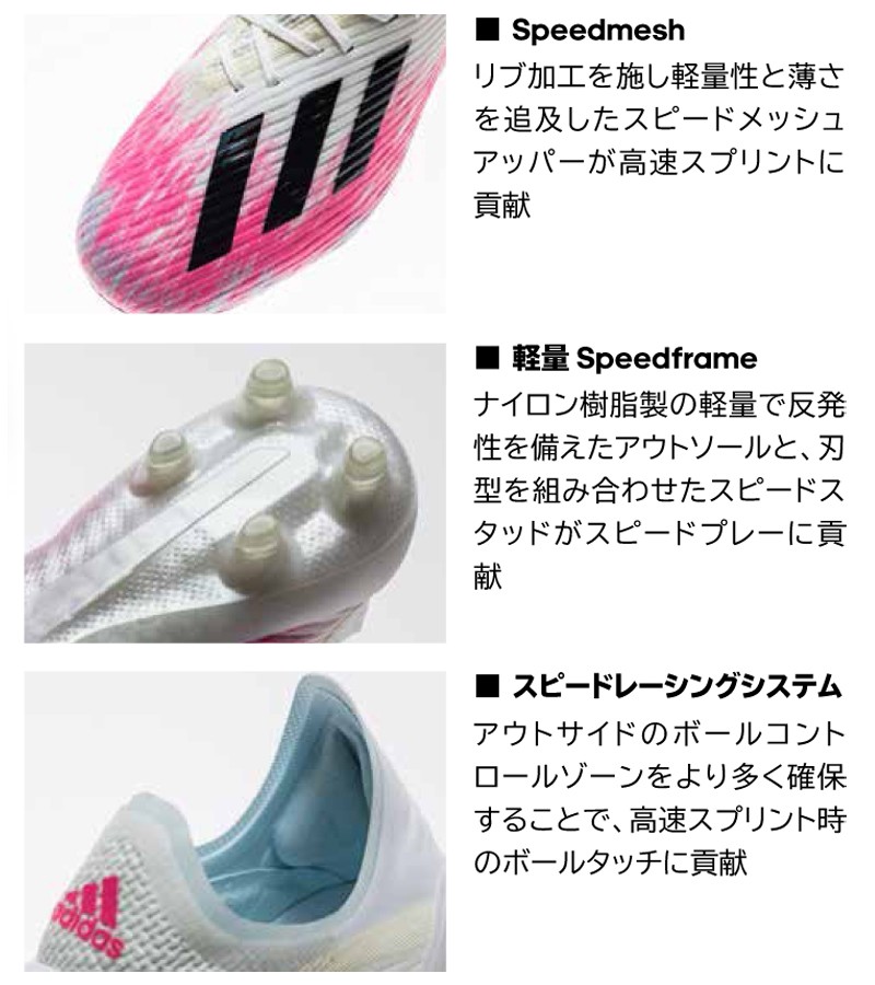 adidas エックス 19.1 FG フットウェアホワイト×ショックピンク adidas エックス 19.1 FG フットウェアホワイト×ショックピンク