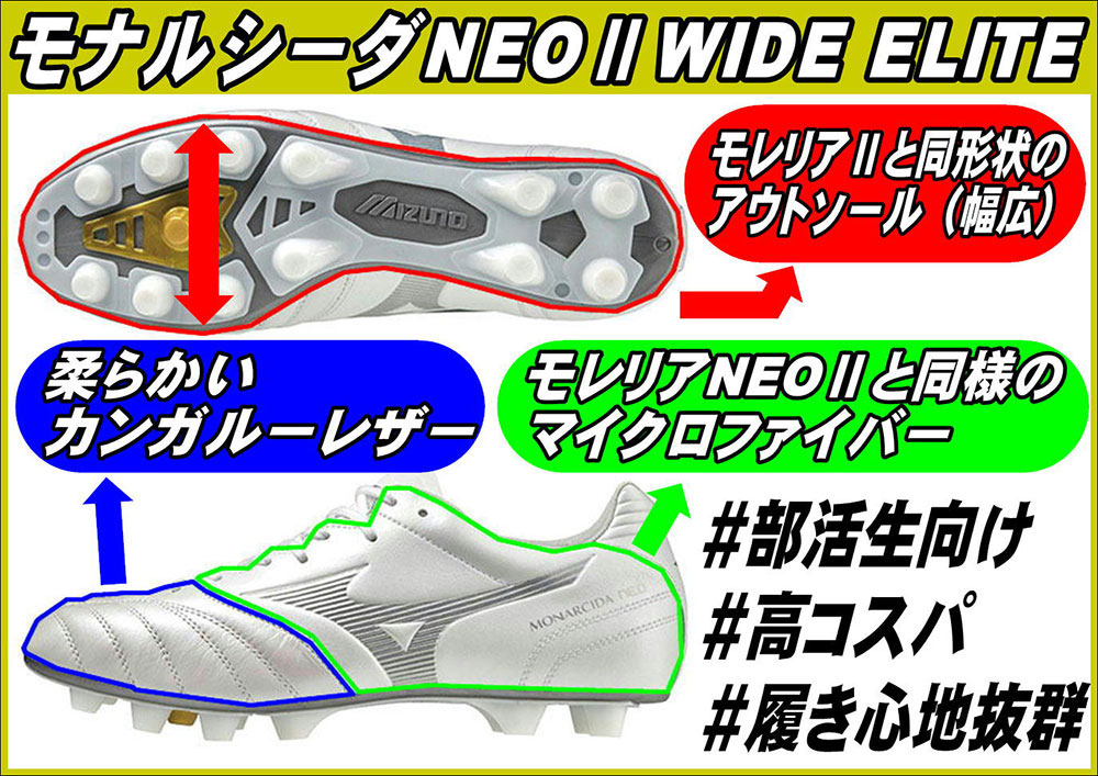 MIZUNO モナルシーダ NEO 2 WIDE ELITE ホワイト×シルバー