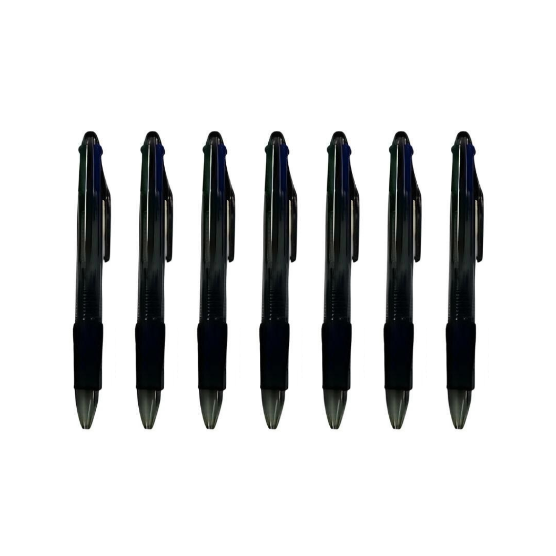 ボールペン 7本セット 油性 ペン 1.0mm 1色 3色 4色 黒 赤 青 緑 本体 クリップ式 ...