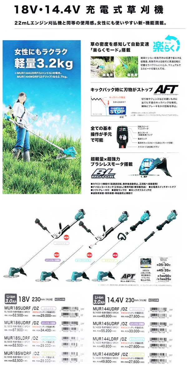 マキタ 18V 草刈機 MUR186UDZ