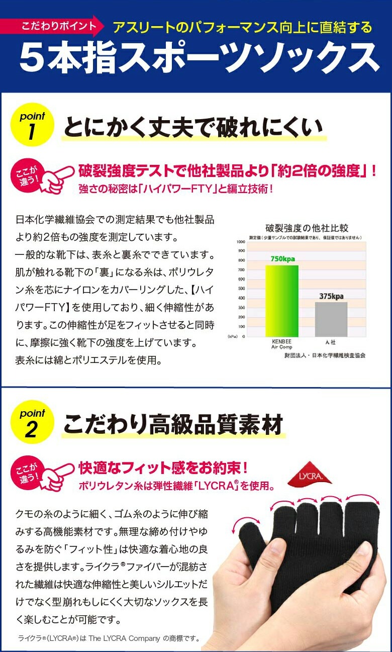 ５本指ソックス メンズ 滑り止め 日本製 五本指