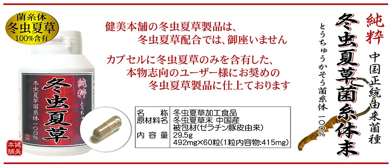 和漢正統菌種 冬虫夏草菌糸体末100％の拘りの上物 “純粋 冬虫夏草