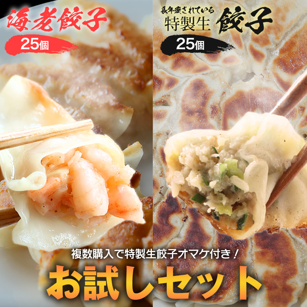 餃子 取り寄せ 送料無料 冷凍 生餃子 国産素材 時短 お手軽 簡単 餃子計画 初めての方限定お試しセット(肉餃子25個＆海老餃子25個 合計50個)  :600978:餃子計画 公式オンラインストア - 通販 - Yahoo!ショッピング