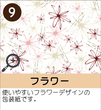 ”使いやすいフラワーデザインの包装紙です。”