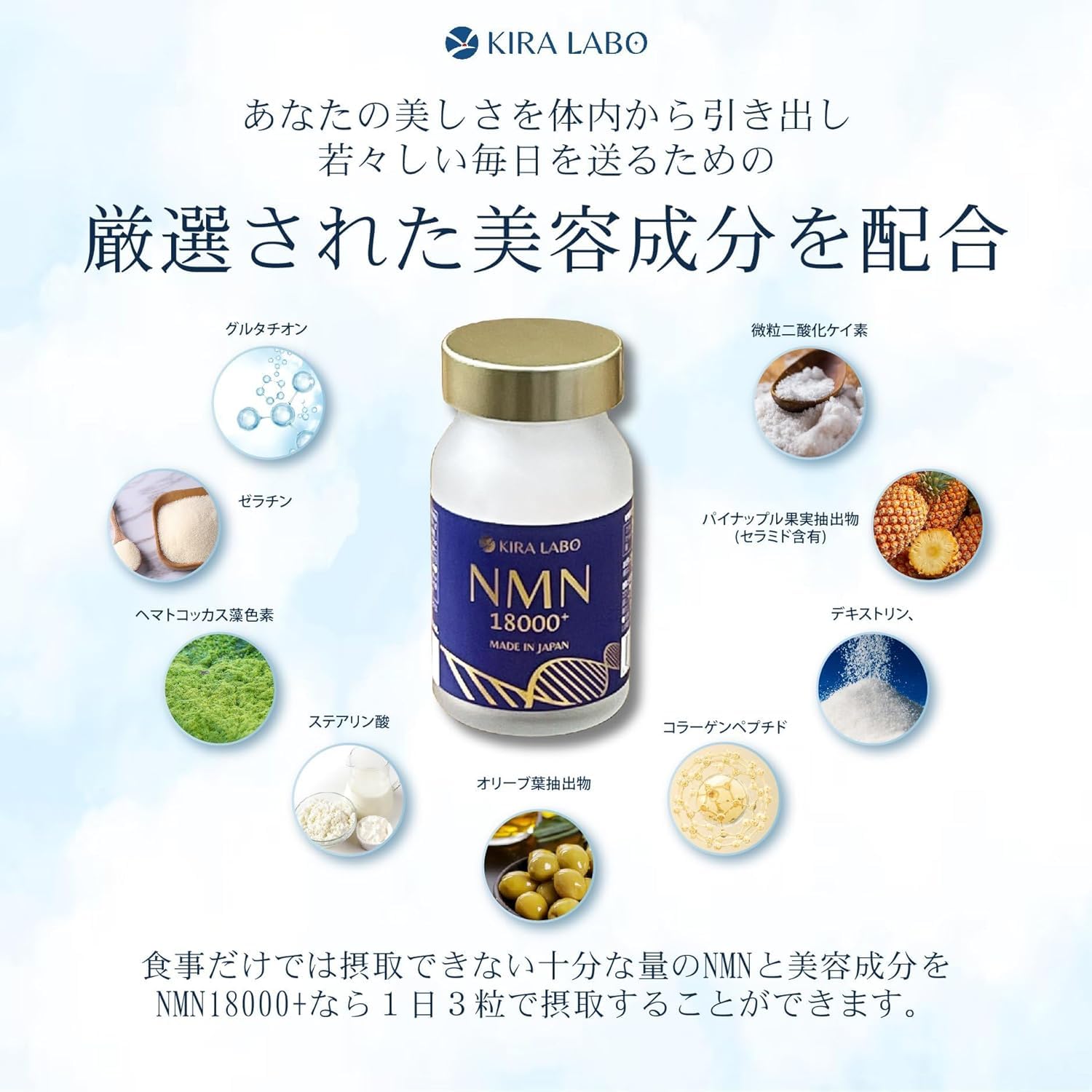 KIRA LABO NMN18000+ 90粒 2本セット : 健康な髪ドットコム - 通販