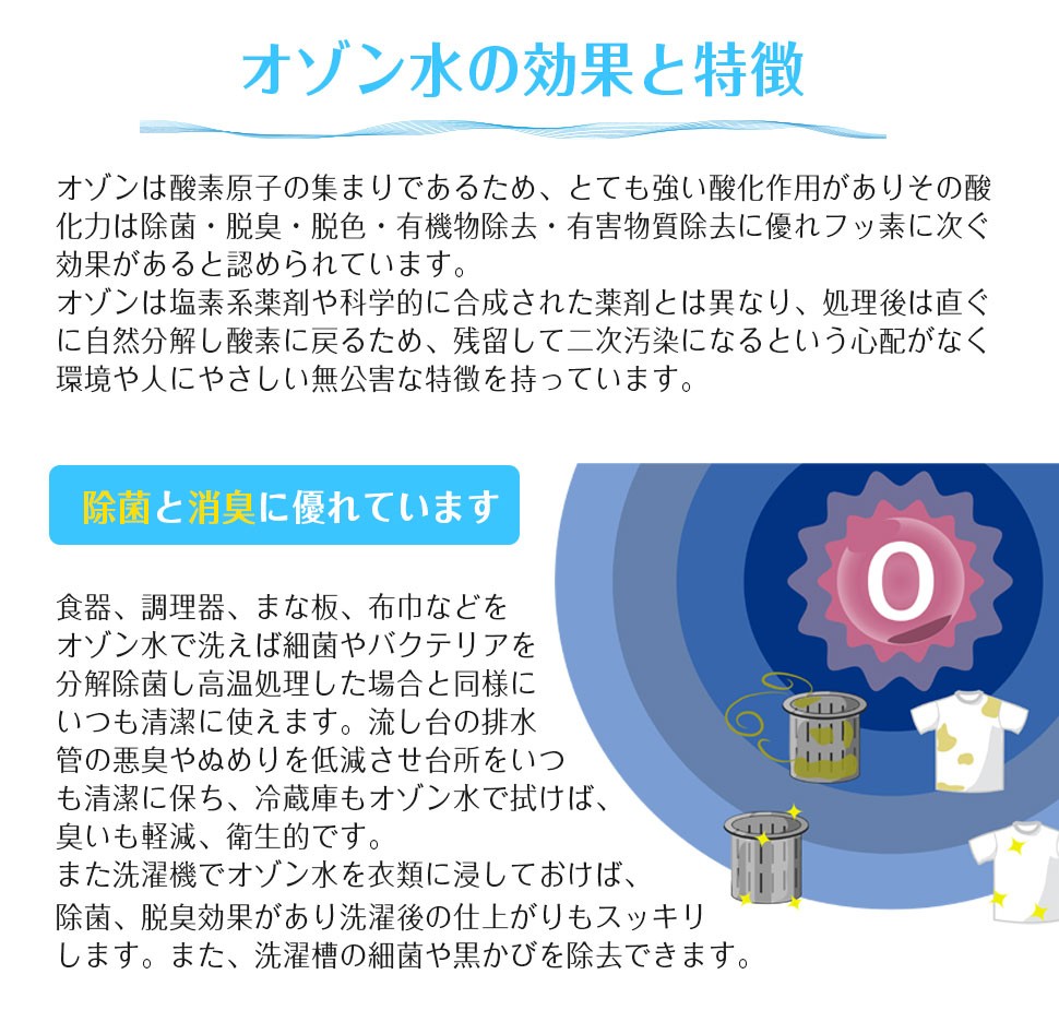 除菌 消臭 自己発電式オゾン水生成器 OzMagic オズマジック 日省