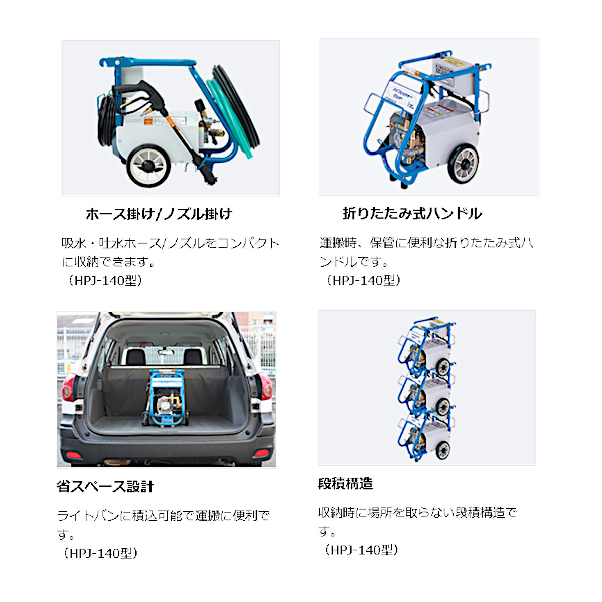 ツルミ 鶴見 HPJ-140-1 HPJ-140 高圧洗浄機 モーター駆動式 小型 100V スプレーガン・吸水・吐水ホース付 建設 土木 農業 洗浄 高圧洗浄器 鶴見製作所｜kenki-land｜07