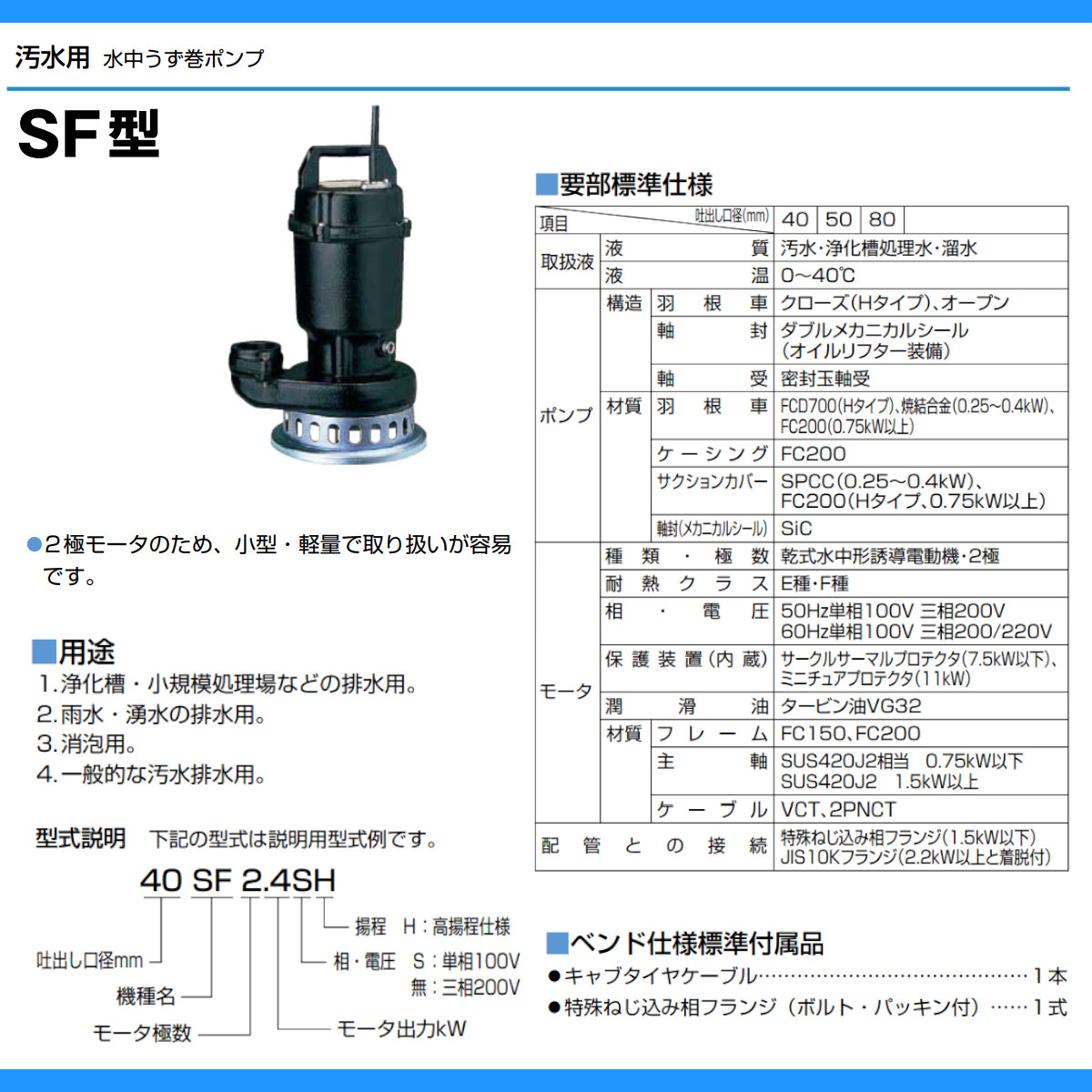 ツルミポンプ ツルミ 鶴見 40SF2.25 水中 うず巻 ポンプ 200v 50Hz ツルミポンプ ツルミ 鶴見 40SF2.25 水中 うず巻 ポンプ 200v 50Hz