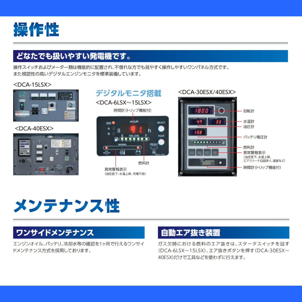 デンヨー 発電機 DCA-40ESX 50Hz 33kva 100V 200V 60Hz 40kva 110V