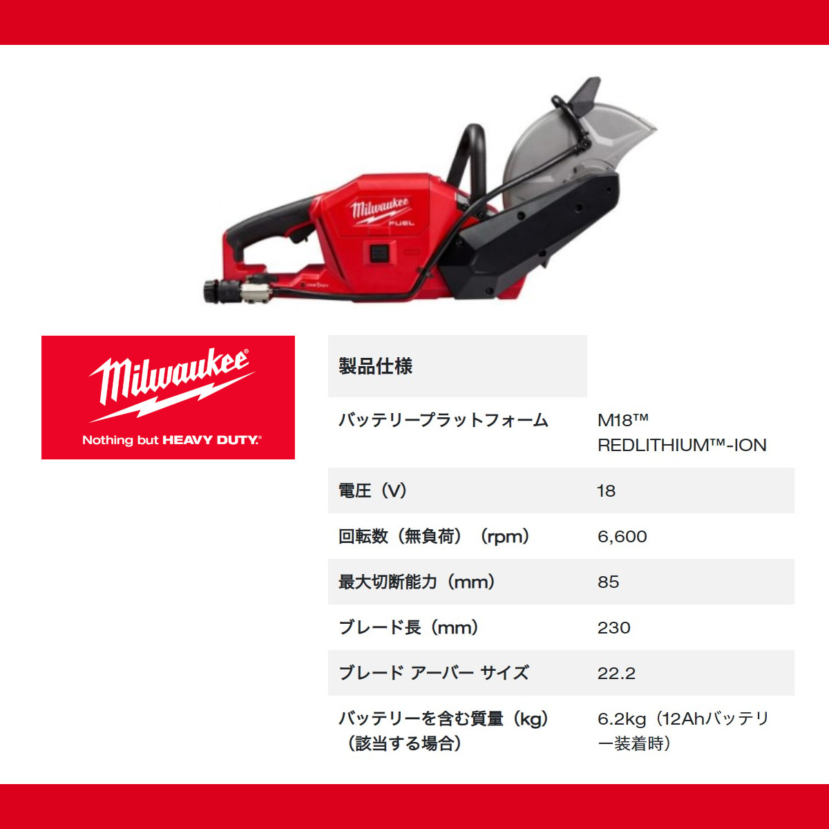 Milwaukee（ミルウォーキー） パワーカッター M18 FCOS230-0G0 JP 