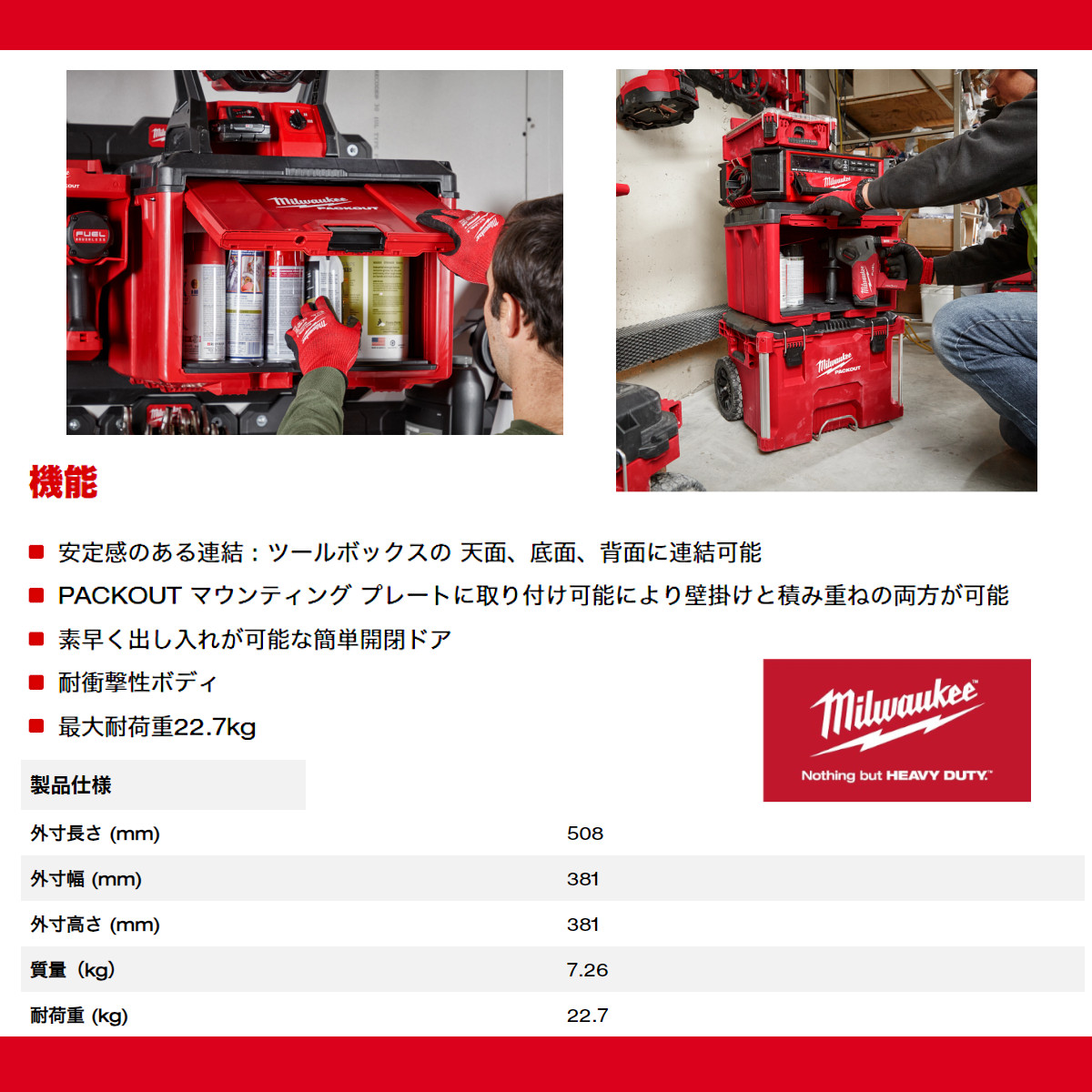 Milwaukee（ミルウォーキー） キャビネット 48-22-8445 PACKOUT 収納 