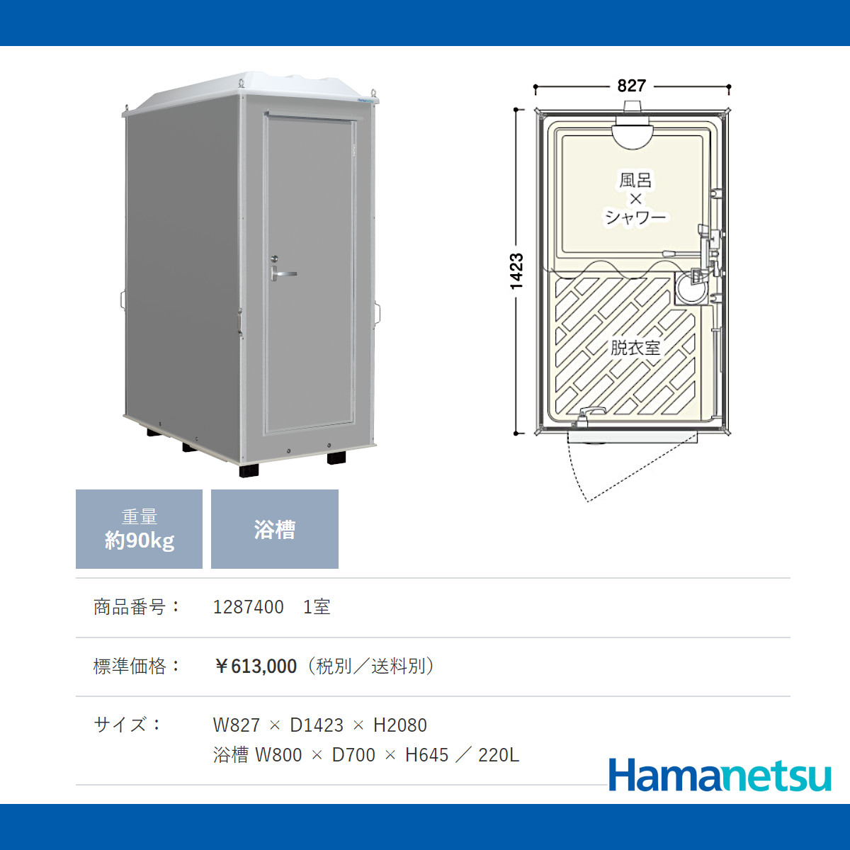 ハマネツ 風呂シャワーユニット FS-LU20...の詳細画像5