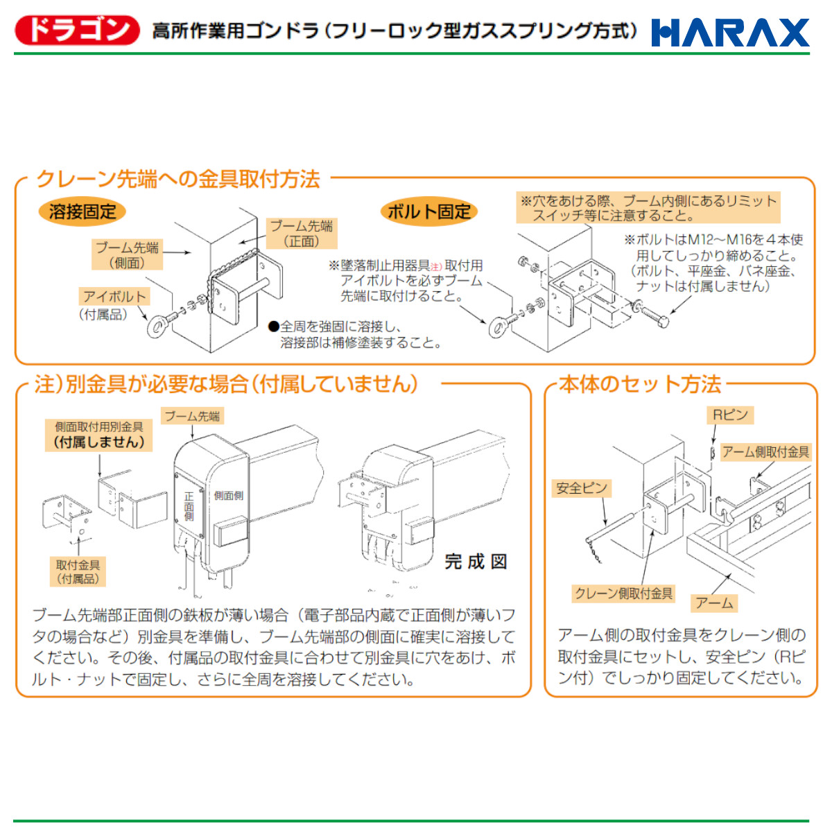 ハラックス ドラゴン GD-5045 高所作業用ゴンドラ 金具付 重量29.2kg